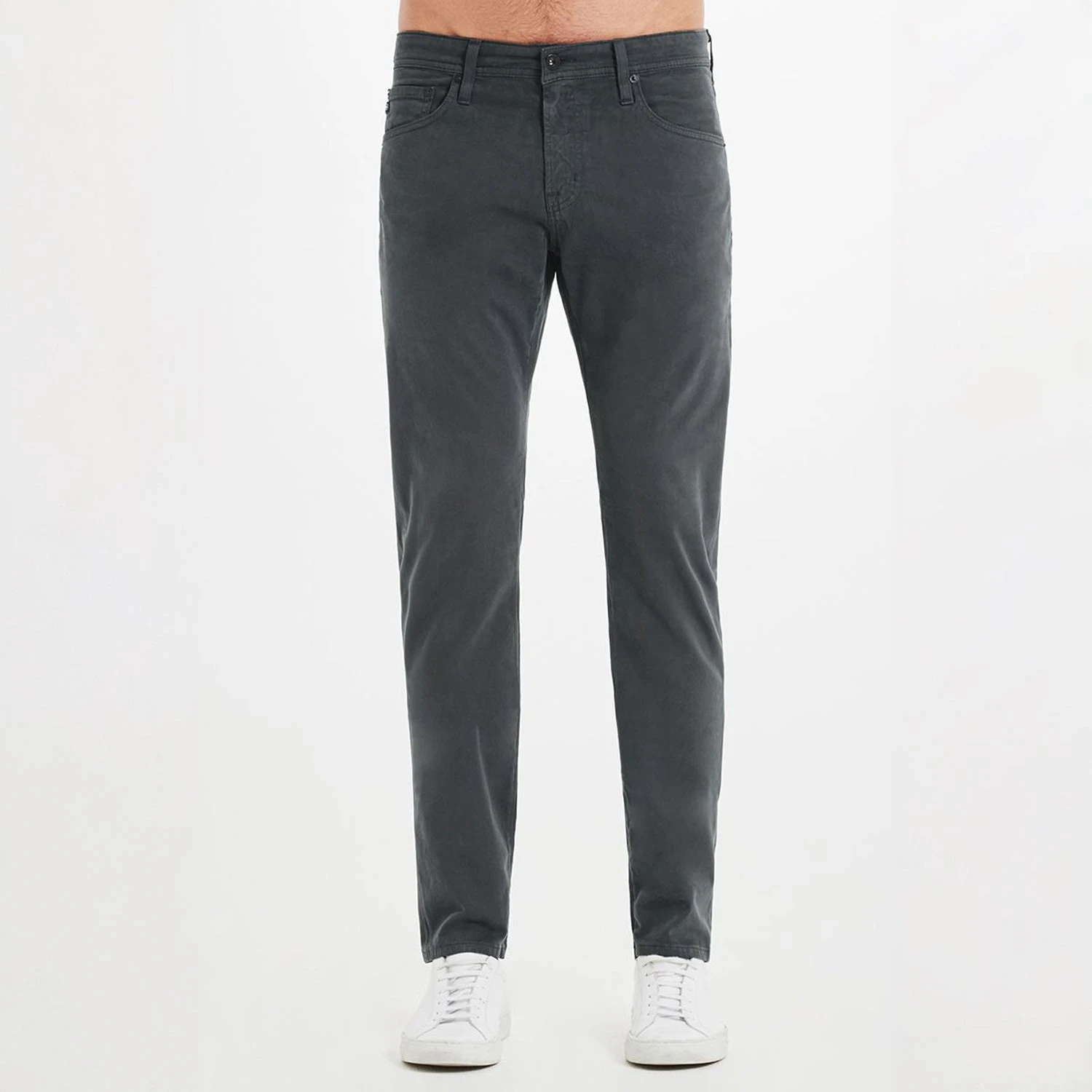 Cavern Dark Gray Modern Slim Tellis Sueded Pants - AG 3 Cavern Dark Gray Modern Slim Tellis Sueded Pants - AG