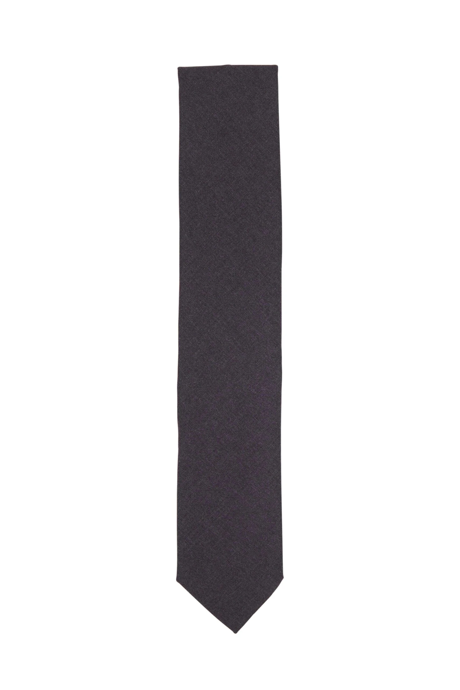 Charcoal Woven Wool Tie - DION 4 Charcoal Woven Wool Tie - DION - Image 2