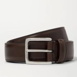 Nappa Calf Brown Leather Belt - Anderson's