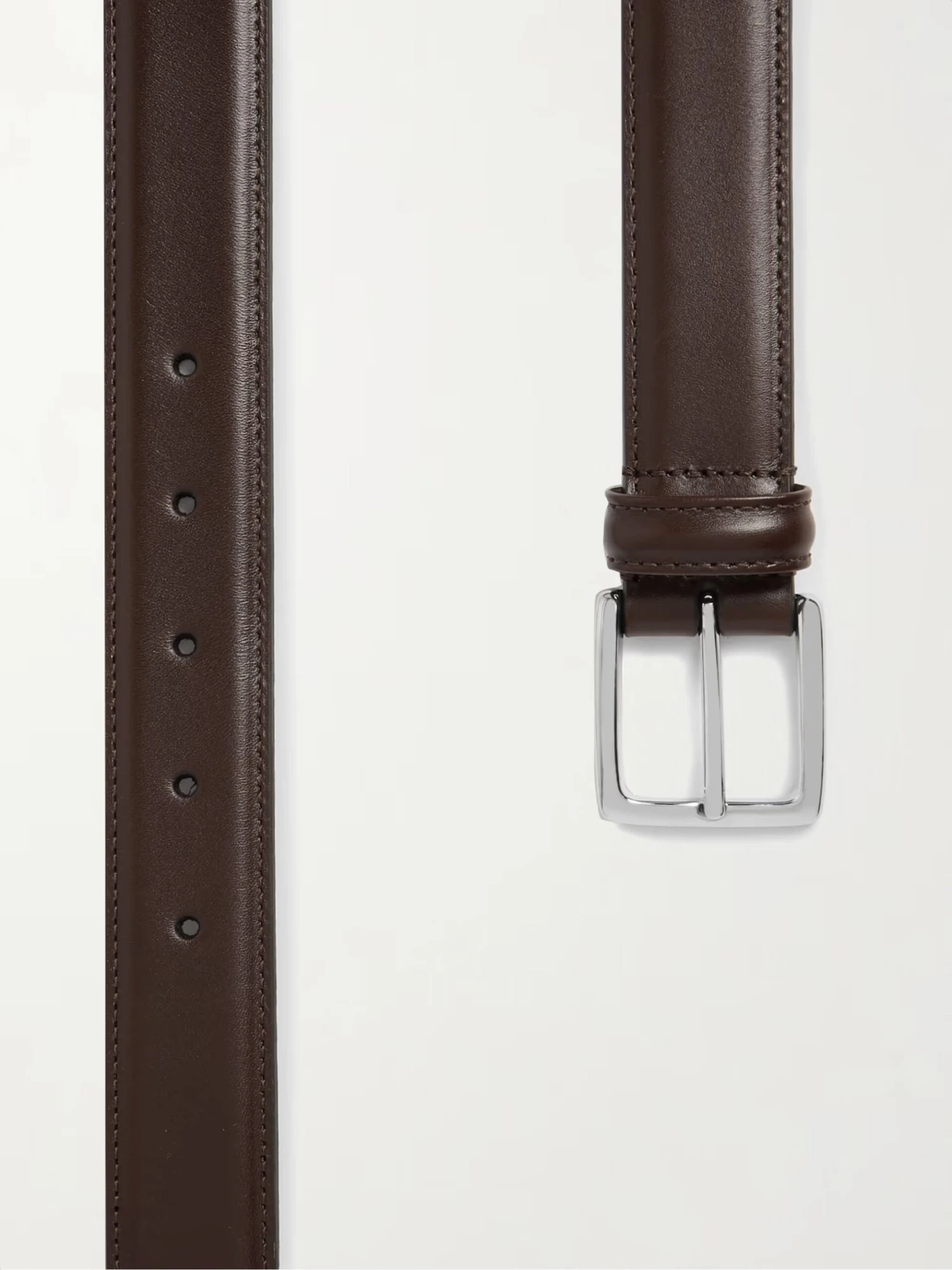 Nappa Calf Brown Leather Belt - Anderson's 4 Nappa Calf Brown Leather Belt - Anderson's - Image 2