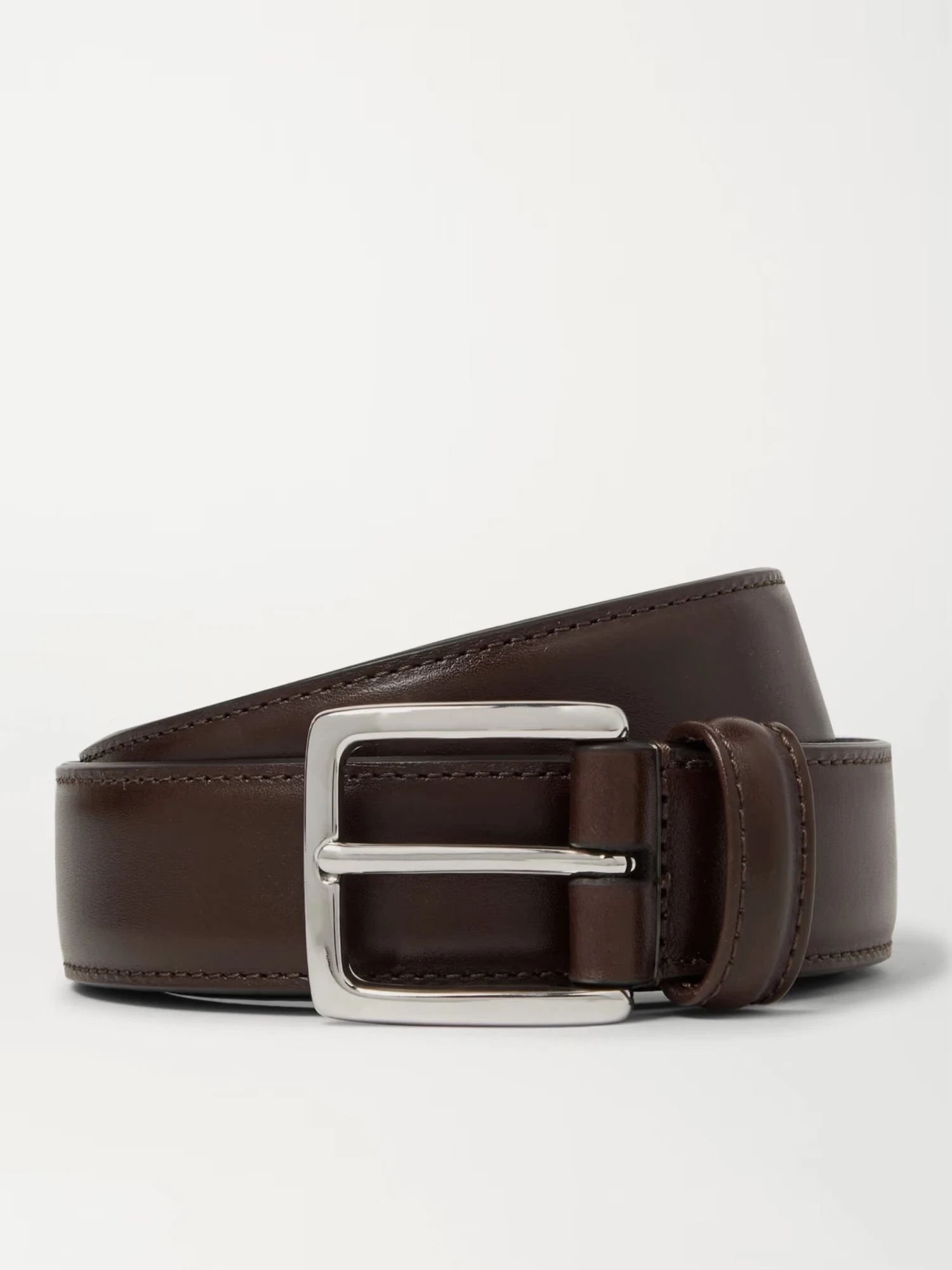 Nappa Calf Brown Leather Belt - Anderson's 6 Nappa Calf Brown Leather Belt - Anderson's - Image 4