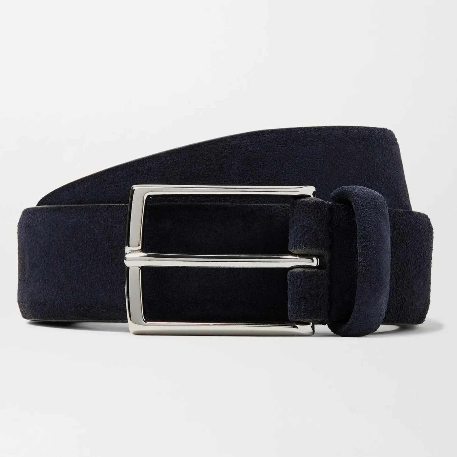 Navy Blue Square Buckle Suede Belt - Anderson's 3 Navy Blue Square Buckle Suede Belt - Anderson's