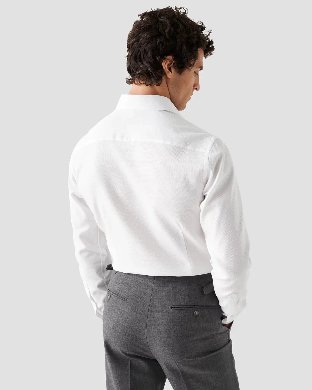 White Cotton-Tencel Contemporary Fit Shirt - ETON 5 White Cotton-Tencel Contemporary Fit Shirt - ETON - Image 3
