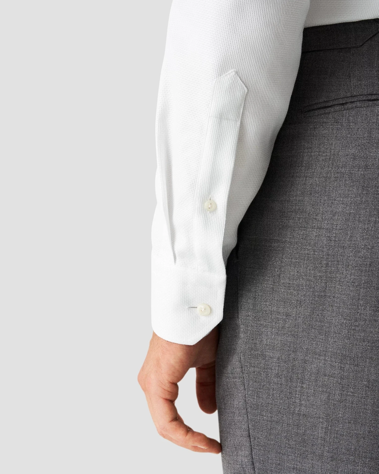White Cotton-Tencel Contemporary Fit Shirt - ETON 7 White Cotton-Tencel Contemporary Fit Shirt - ETON - Image 5