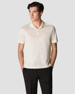 Off-White Knit Collar Filo Di Scozia Polo Shirt - ETON