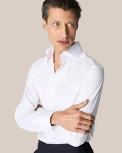 White Signature Twill Slim Fit- ETON 14 White Signature Twill Slim Fit- ETON -ETON Store white signature twill wide spread collar 1