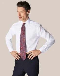 White Signature Twill Slim Fit- ETON 19 White Signature Twill Slim Fit- ETON -ETON Store white signature twill wide spread collar 7
