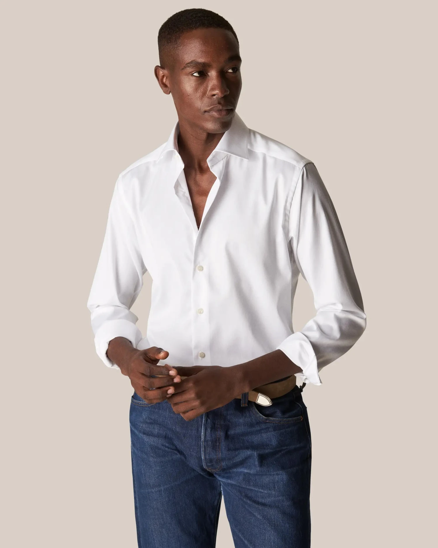 White Signature Twill Contemporary Fit Dress Shirt - ETON 8 White Signature Twill Contemporary Fit Dress Shirt - ETON - Image 6