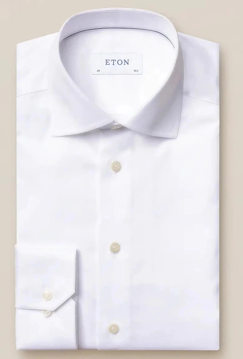 White Signature Twill Contemporary Fit Dress Shirt - ETON 3 White Signature Twill Contemporary Fit Dress Shirt - ETON